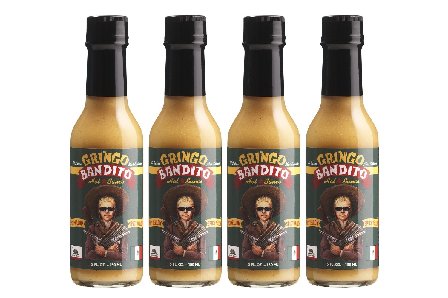 Spicy Yellow Hot Sauce 4-Pack – Gringo Bandito Hot Sauce